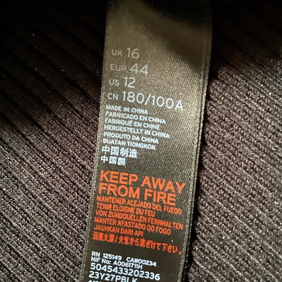 Topshop black mock neck turtle neck gold buttons - Picture 4 of 4